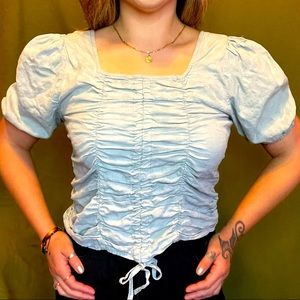 “Loveriche” summer bohemian top, size M, baby blue color.